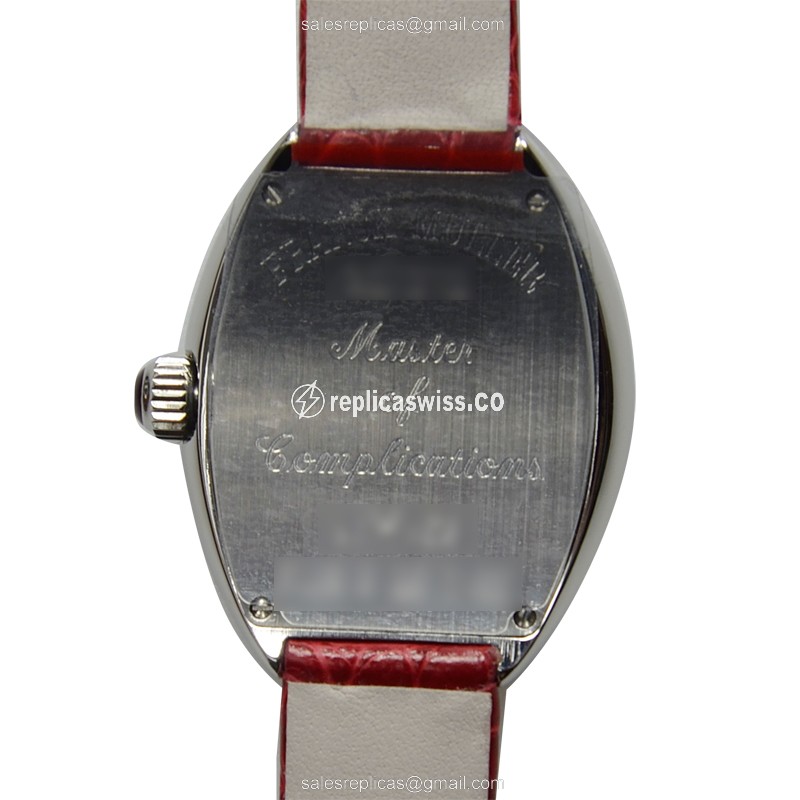 Franck Muller 5002 S QZ C 6H HEART Quartz - Silver Dial - Leather Red Strap - Buckle Clasp - View 3