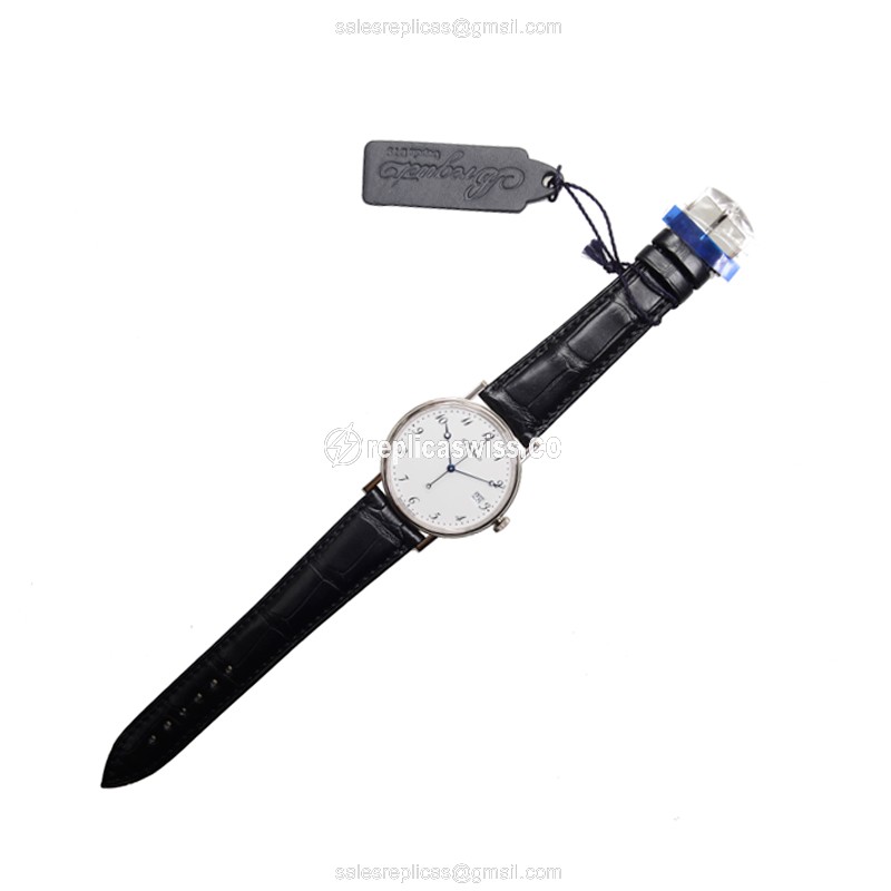 Breguet 5177BB/22/9v6 Classic - Auto - 18kt White Gold - Silver Dial - Black Alligator Buckle - View 2
