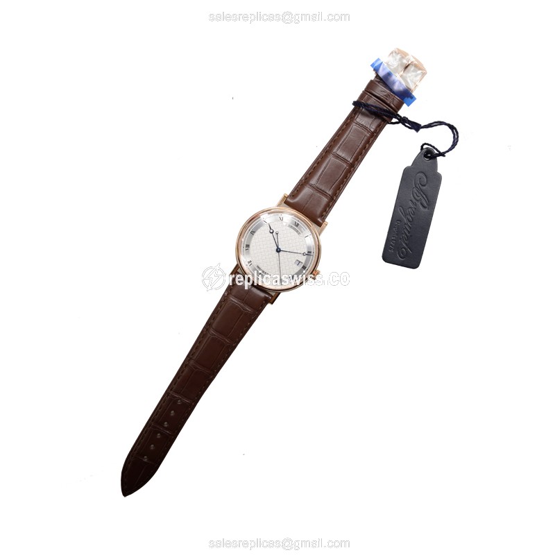 Breguet 5177BR/12/9V6 Classic - Auto - 18K Rose Gold - Silver Dial - Brown Alligator Buckle - View 2