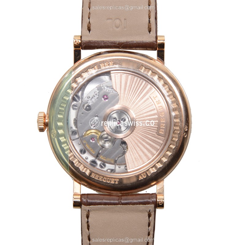 Breguet 5177BR/12/9V6 Classic - Auto - 18K Rose Gold - Silver Dial - Brown Alligator Buckle - View 3