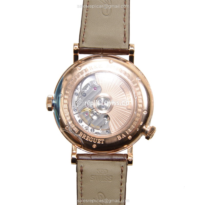 Classical Breguet 5717BR/AS/9ZU - Automatic 18kt Rose Gold - Silver Dial, Brown Alligator - View 3