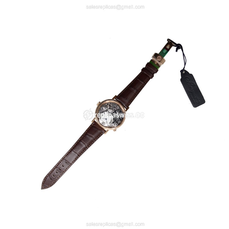 Breguet 7067BR/G1/9W6 - Manual Wind - 18kt Rose Gold - Dark Grey - Brown Alligator - View 2