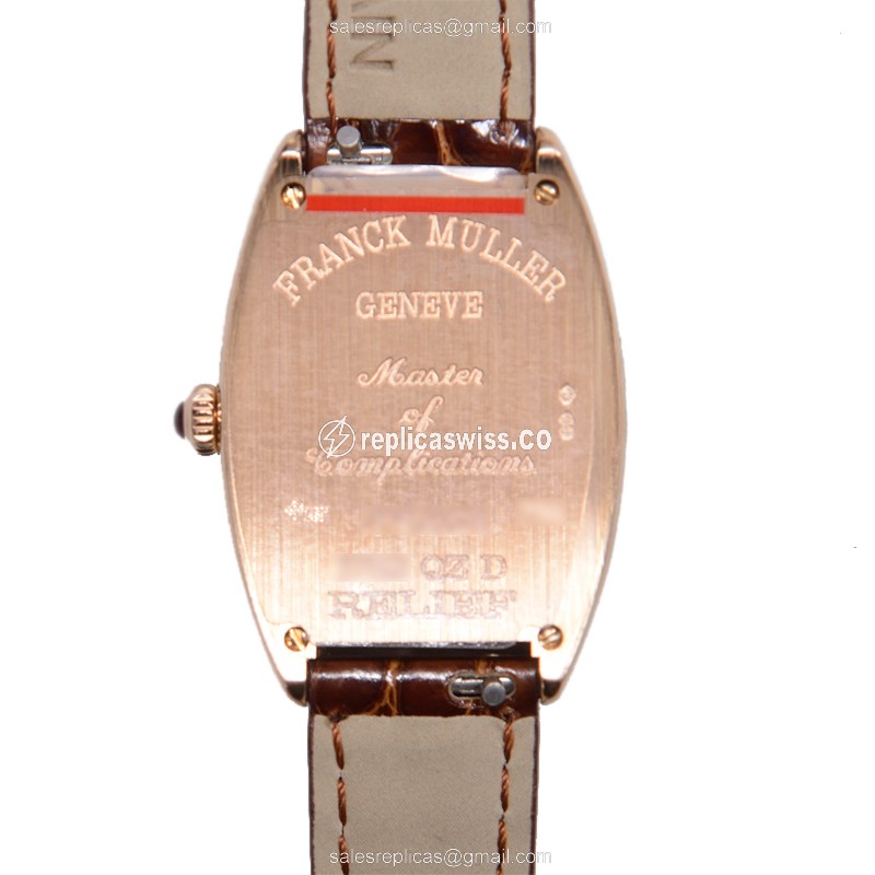 Franck Muller 1752 QZ REL D 5N CINTREE CURVEX - Quartz - 18kt Rose Gold - Diamonds on Dial | Silver - View 3
