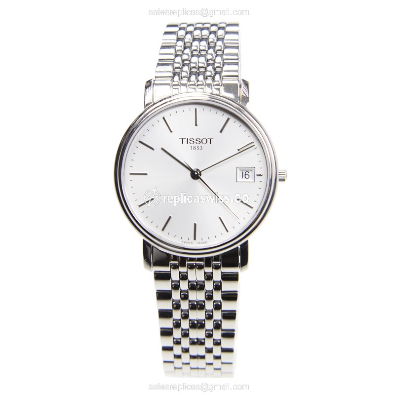 Rolex T-CLASSIC Quartz - Silver Steel Case - Silver Dial - Clasp - View 2