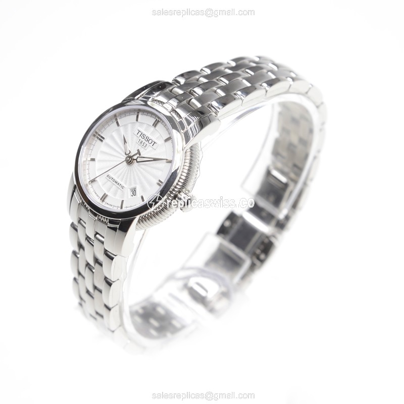 Tissot T-CLASSIC Replica - Automatic - Steel Case - White Dial - Silver Strap - View 3