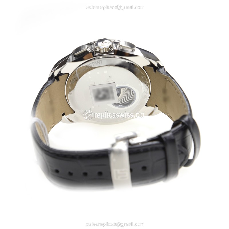 Rolex T-CLASSIC Replica - Automatic - Steel Case - Black Dial - Leather Strap - View 4
