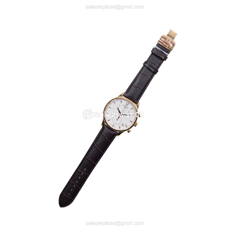 Tissot T-CLASSIC Quartz - Stainless Steel Case - White Dial - Brown Leather Strap - View 2