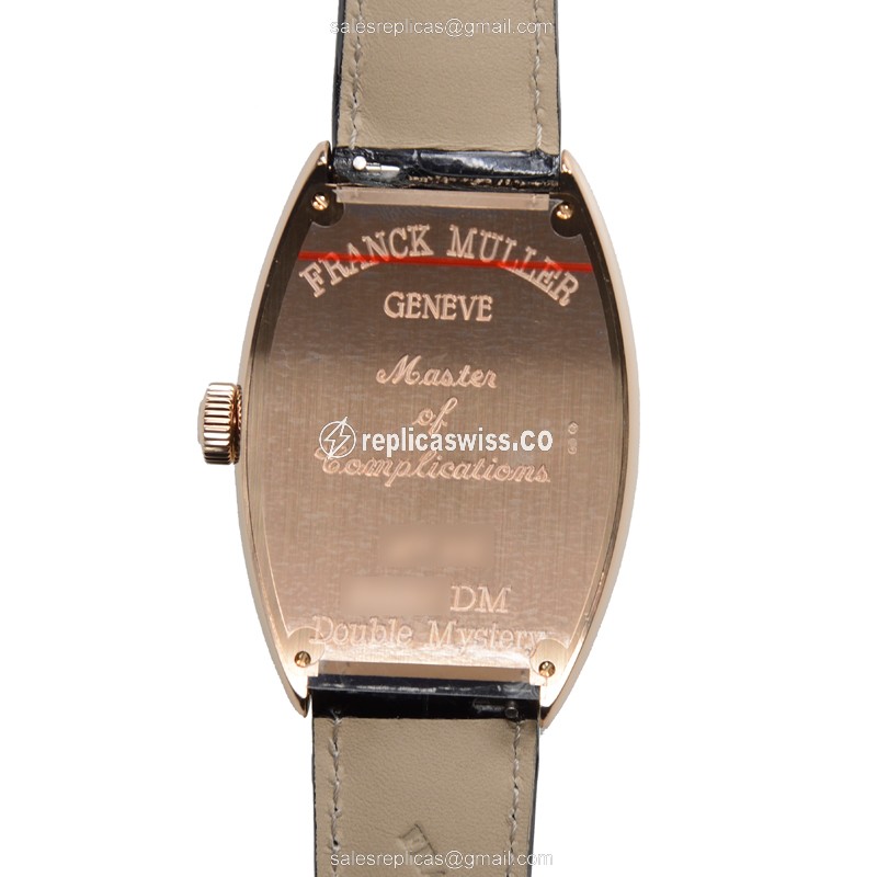 Franck Muller 8880 DM Replica - Automatic - Rose Gold Case - Silver Dial - Black Alligator Strap - View 3