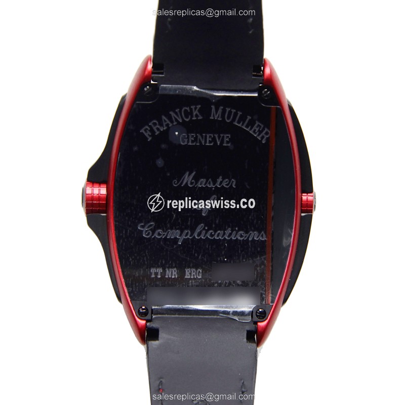 Franck Muller 8900 SC DT GPG ER CONQUISTADOR GPG Replica - Automatic Aluminum Case - Black Dial on Leather Strap - View 3