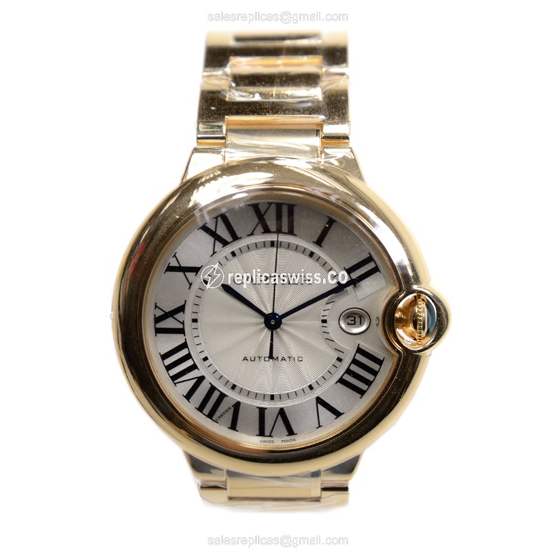 Cartier Ballon Bleu Replica - Automatic - Gold Case - White Dial - View 2