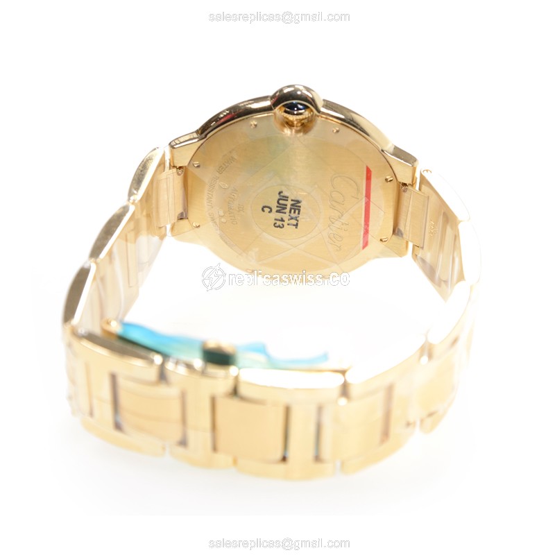 Cartier Ballon Bleu Replica - Automatic - Gold Case - White Dial - View 4