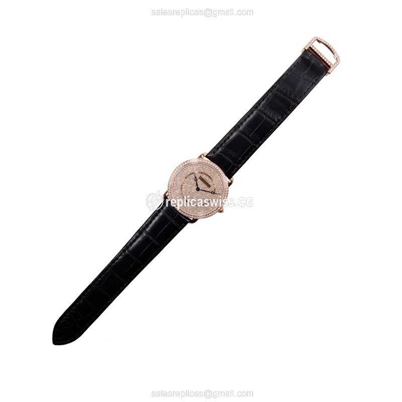 Cartier WR007008 RONDE LOUIS CARTIER Manual Wind 18kt Rose Gold & Diamonds - View 2