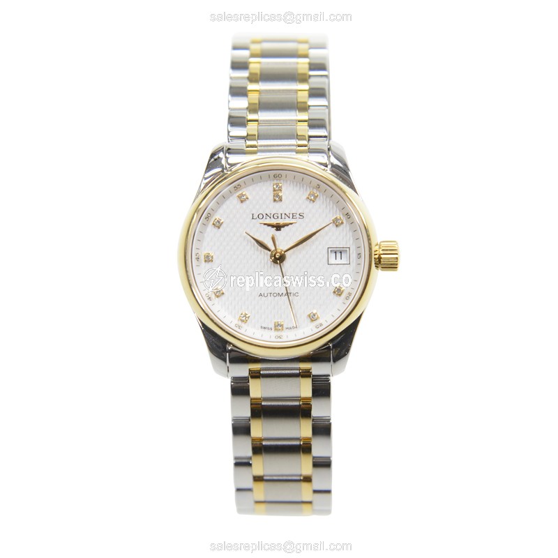 Longines Master Replica - Automatic - 18kt Gold & Steel - Silver Dial, Clasp - View 2