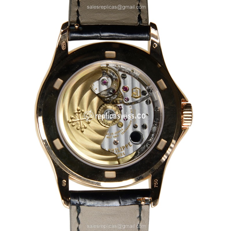 Patek Philippe 5127R-001 Replica - Automatic 18kt Rose Gold - Silver Dial - Black Alligator Strap - View 3