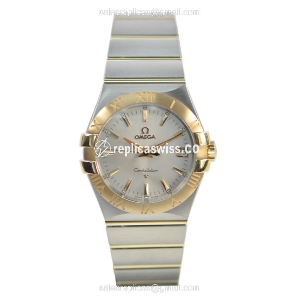 Omega Constellation Replica - Quartz - 18kt Gold & Steel - Silver Dial - Silver Strap - View 2