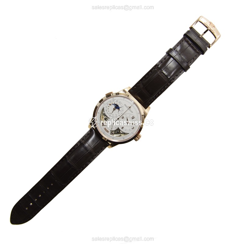 Jaeger-Lecoultre Q6042520 DUO - Manual 18kt Rose Gold - White Dial - Brown Alligator Buckle - View 2