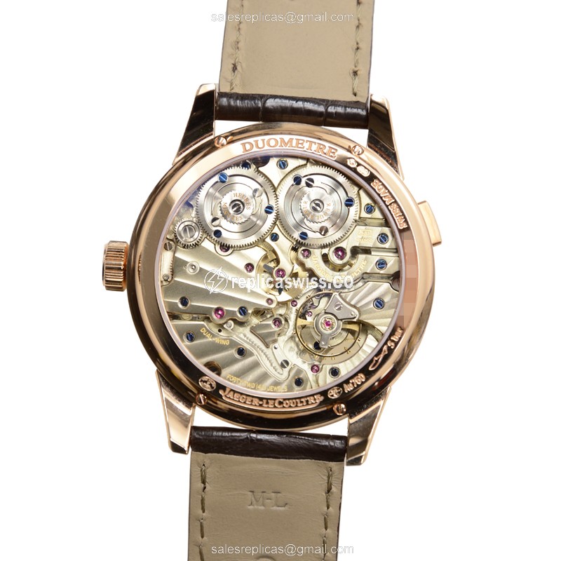Jaeger-Lecoultre Q6042520 DUO - Manual 18kt Rose Gold - White Dial - Brown Alligator Buckle - View 3