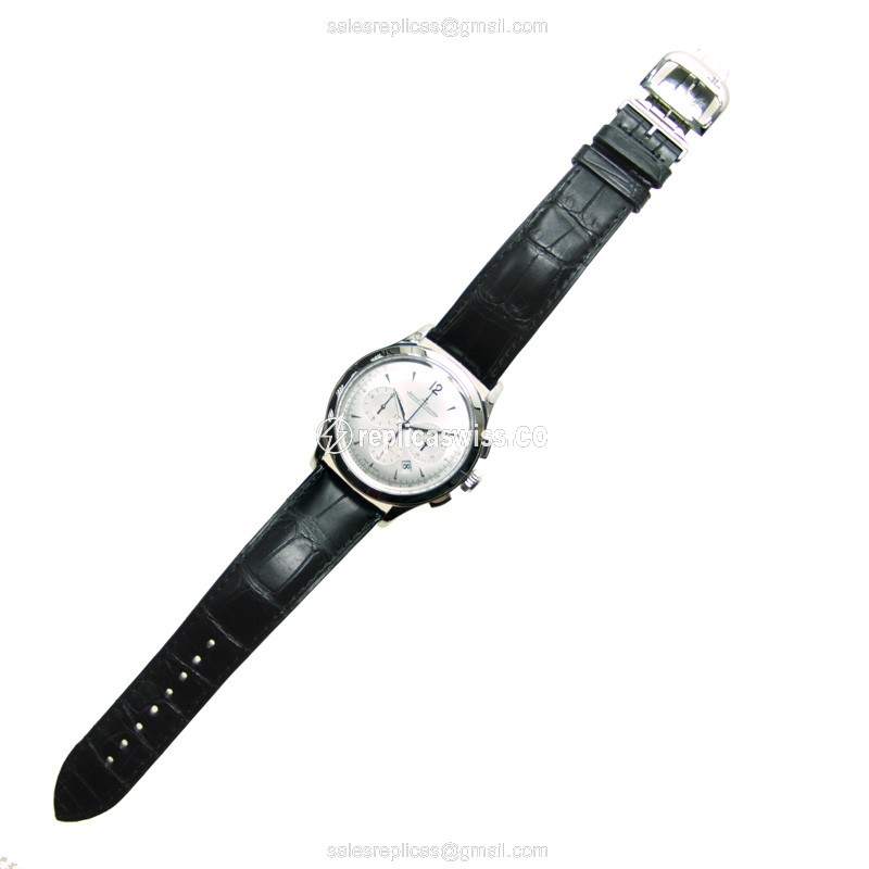 Jaeger-Lecoultre Q1538420 Replica - Ultra Thin - Automatic - Silver Dial - Steel Case - Black Alligator Strap - View 3