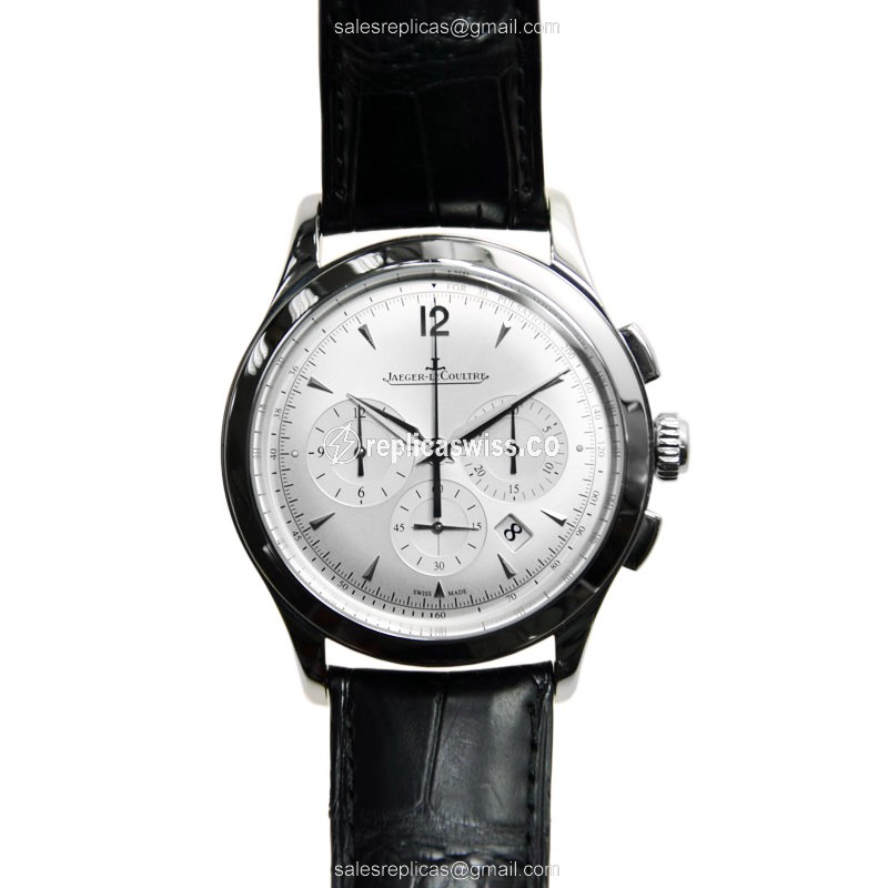 Jaeger-Lecoultre Q1538420 Replica - Ultra Thin - Automatic - Silver Dial - Steel Case - Black Alligator Strap - View 2