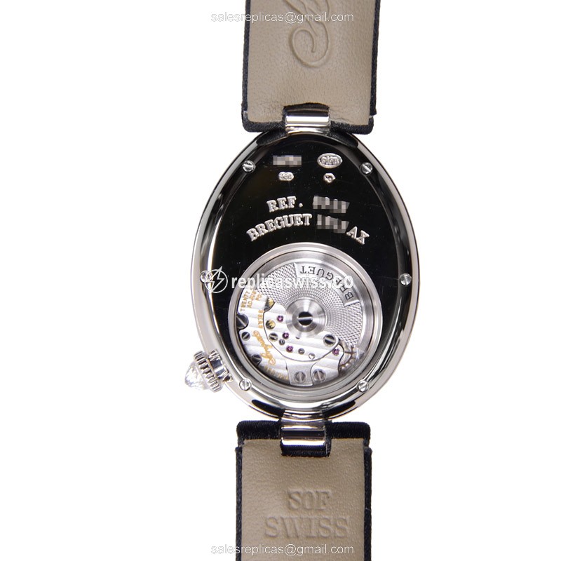 Automatic Breguet 8928BB/51/844/DD0D - White Gold Case - Diamond - White Dial - Satin Black Strap - View 4