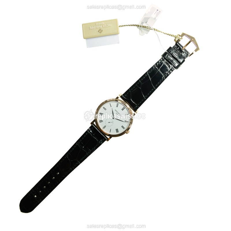 Patek Philippe 5119R-001 Replica - Manual - 18kt Rose Gold - White Dial - Alligator Black Buckle - View 2