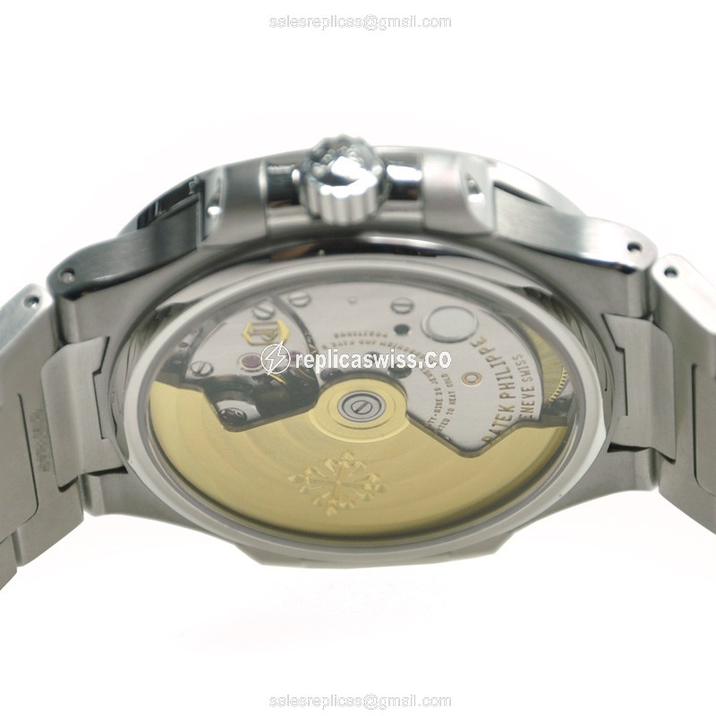 Patek Philippe 7008/1A-012 Replica - Automatic - Black Dial - Steel & Diamond - Silver Clasp - View 4