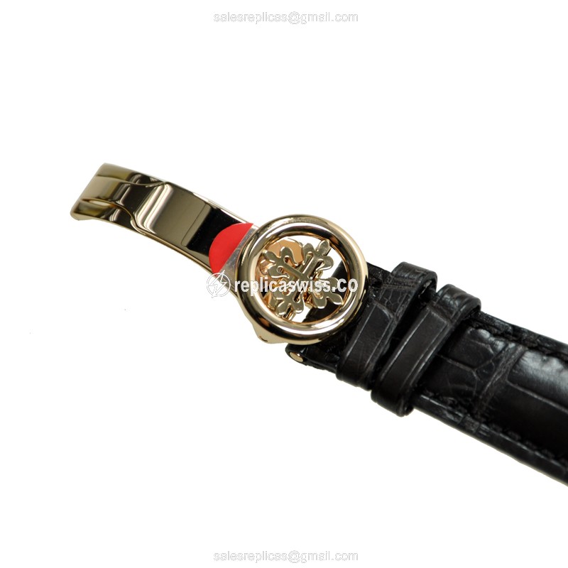 Patek Philippe 5159R-001 Replica - Automatic - 18kt Rose Gold - White Dial - Brown Alligator Strap - View 3