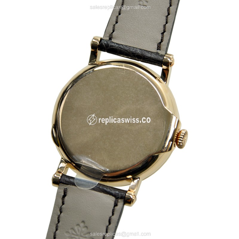 Patek Philippe 5159R-001 Replica - Automatic - 18kt Rose Gold - White Dial - Brown Alligator Strap - View 4