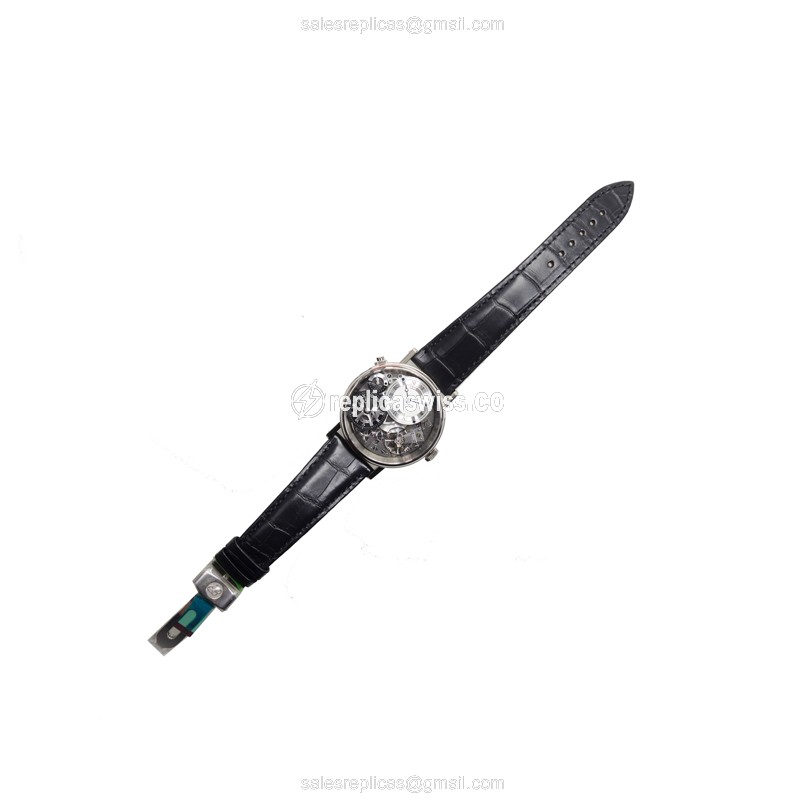 Breguet Tradition Replica - Manual Wind - 18kt White Gold - Gray Dial - Black Alligator Strap - View 2