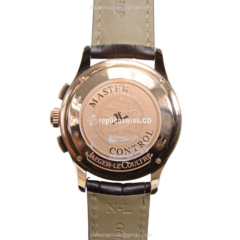 Jaeger-Lecoultre Q1532520 Replica - Ultra Thin - Auto - Rose Gold - Silver Dial - Brown Alligator - View 3