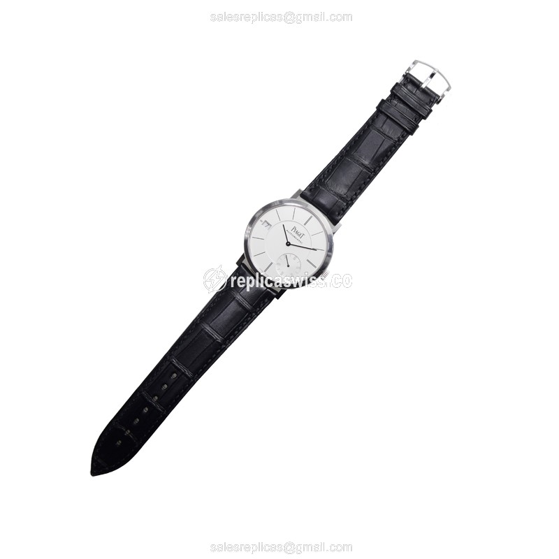 Piaget ALTIPLANO Replica - Automatic - 18kt White Gold - Silver Dial - Black Alligator Strap - View 2