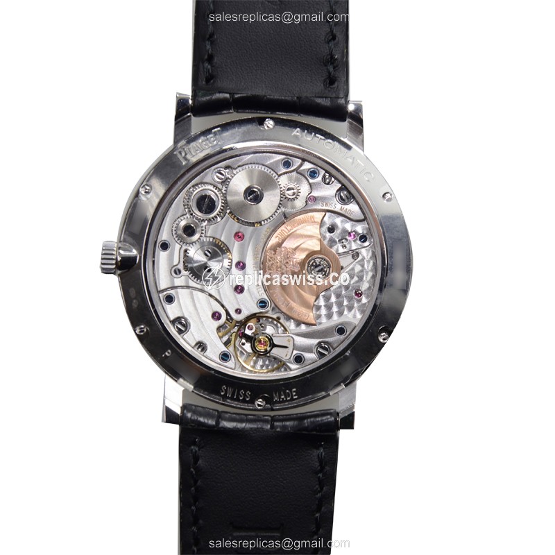 Piaget ALTIPLANO Replica - Automatic - 18kt White Gold - Silver Dial - Black Alligator Strap - View 3