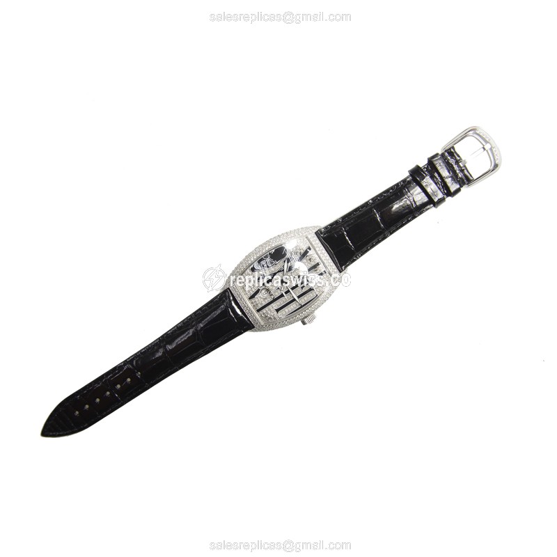 Franck Muller 8880 SC DT GOTH D CD OG - Automatic, 18kt White Gold, Diamond, Silver Dial, Buckle Clasp - View 2
