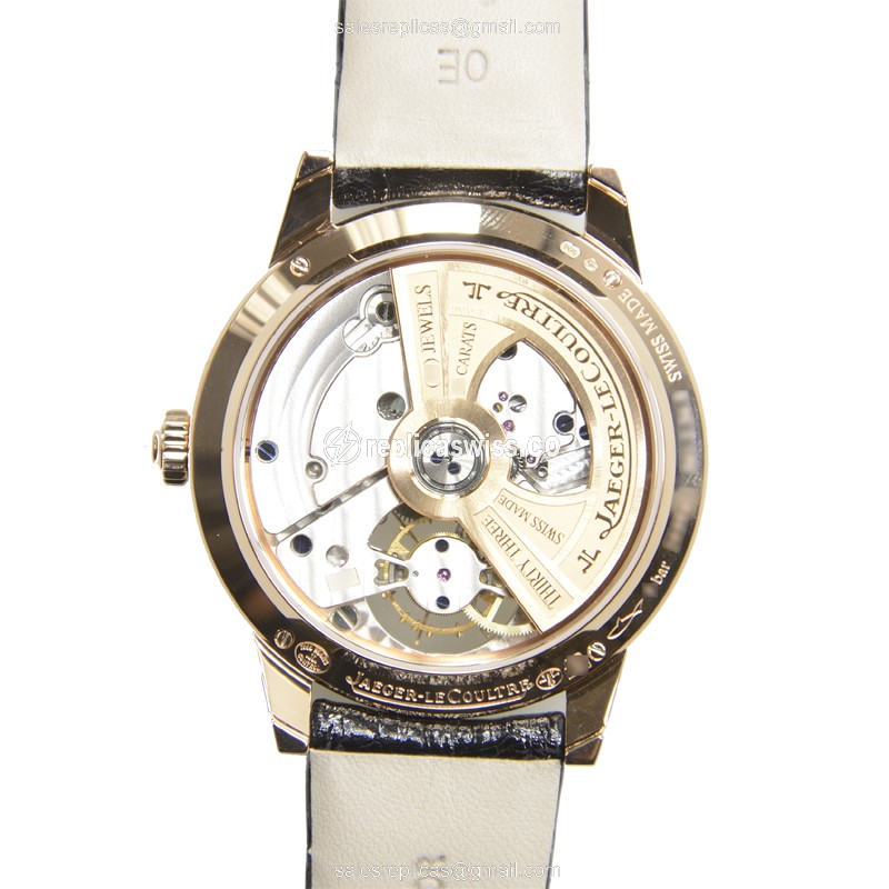 Jaeger-Lecoultre Rendez-Vous Replica - Automatic - 18kt Rose Gold - Diamond Dial - White - Black Alligator Strap - View 3