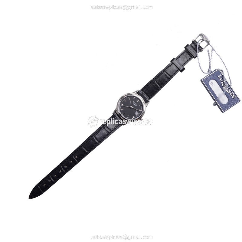 Longines L4.216.4.52.2 Replica - Quartz - Stainless Steel - Silver Dial - Leather Strap - View 2
