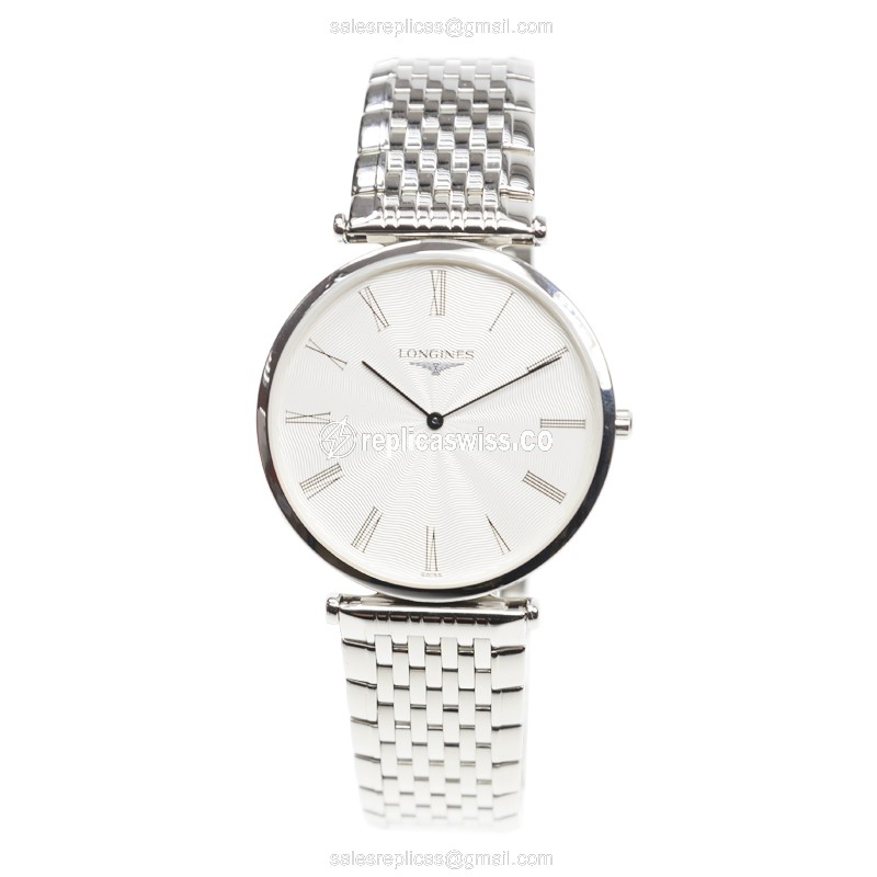Longines L4.800.4.71.6 Replica - Quartz - Silver Dial, Steel Case - View 2