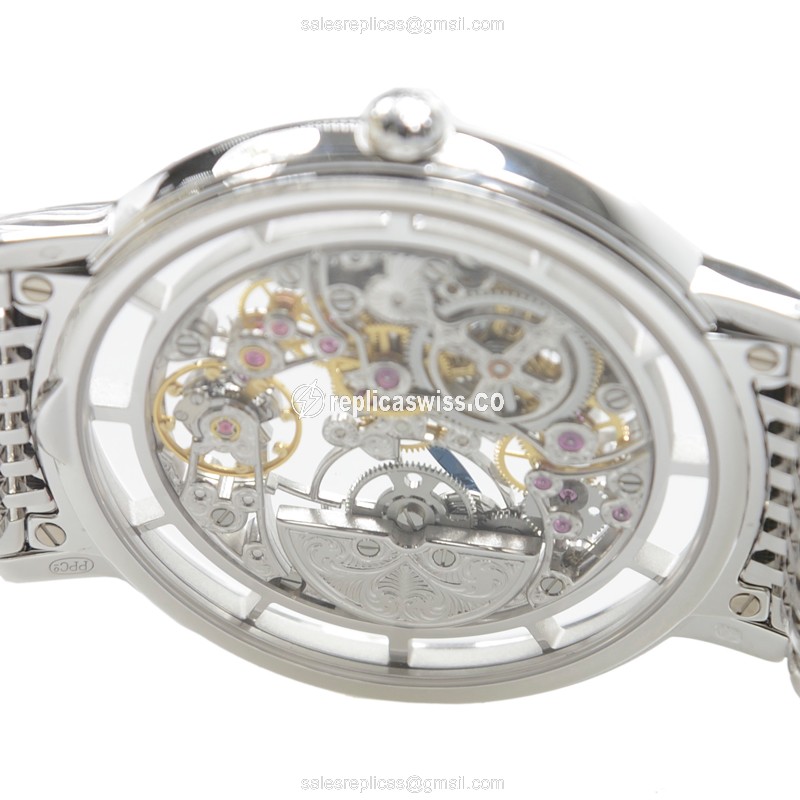 Patek Philippe 5180/1G-010 Complications Replica - Automatic - 18kt Gold Case - Silver Dial - View 4