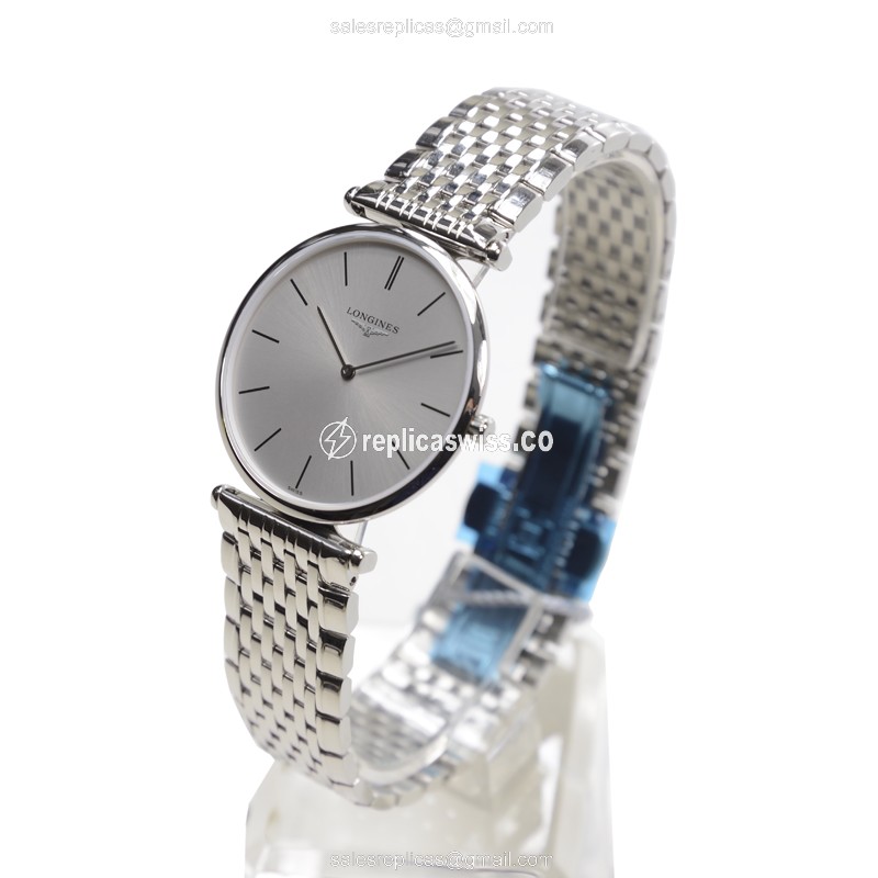 Longines LA GRANDE Quartz - Silver Case, Automatic, Silver Dial, Steel Clasp - View 3