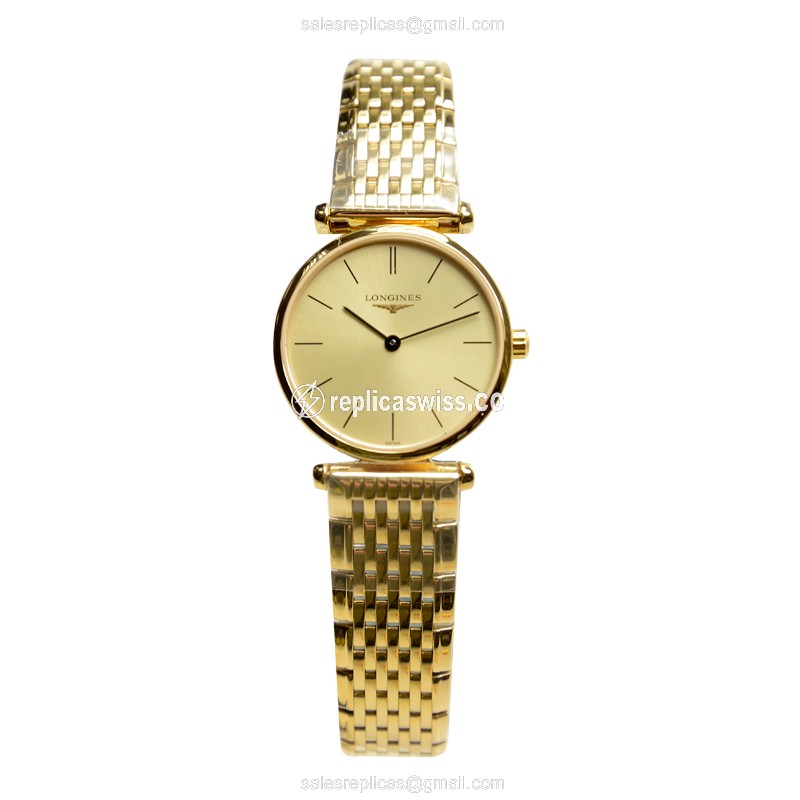 Longines L4.209.2.32.8 Replica - Quartz - PVD Gold Case - Gold Dial - View 2