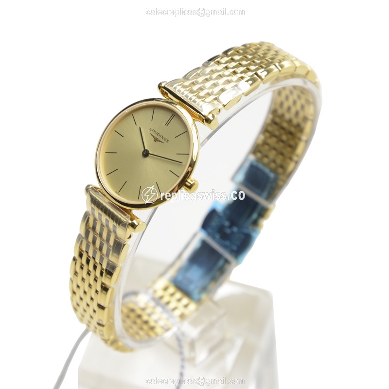 Longines L4.209.2.32.8 Replica - Quartz - PVD Gold Case - Gold Dial - View 3