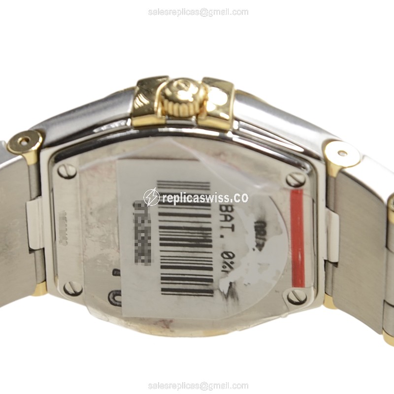 Omega Constellation Replica - Quartz - 18kt Gold & Steel - Gold Dial - Silver Clasp - View 4