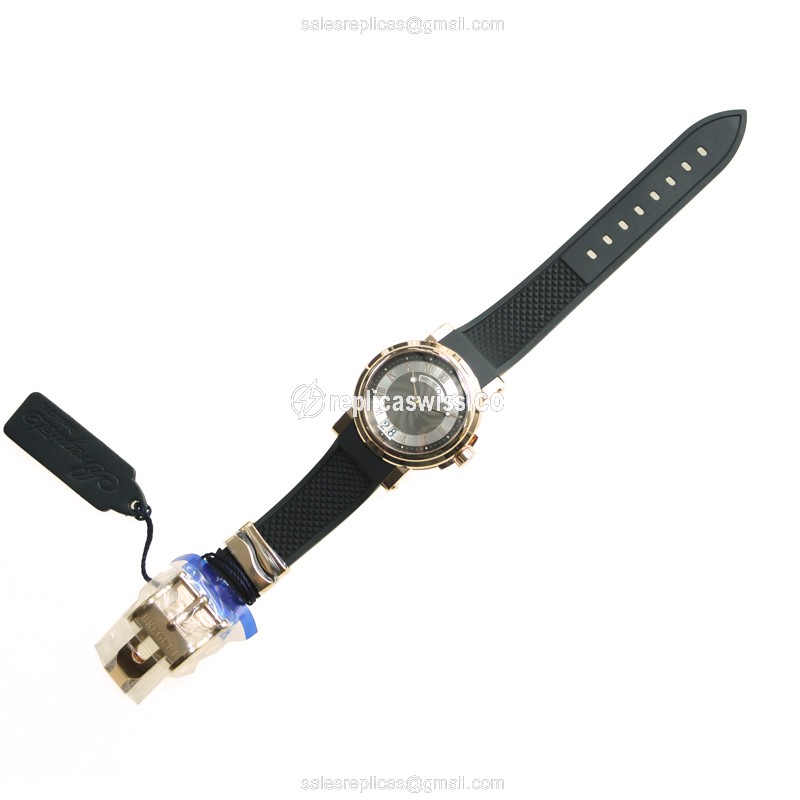 Breguet 5817BR/Z2/5V8 MARINE - Auto 18kt Rose Gold - Dark Grey Dial - Black Rubber Strap - View 2