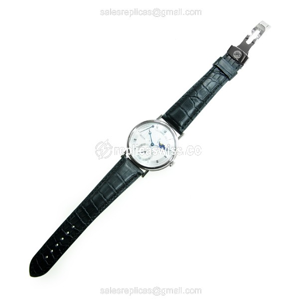Breguet 7137BB/11/9V6 Replica - Automatic - 18kt Gold Case - Silver Dial - Black Alligator Strap - View 2