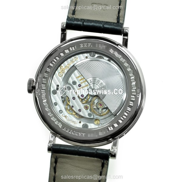 Breguet 7137BB/11/9V6 Replica - Automatic - 18kt Gold Case - Silver Dial - Black Alligator Strap - View 3