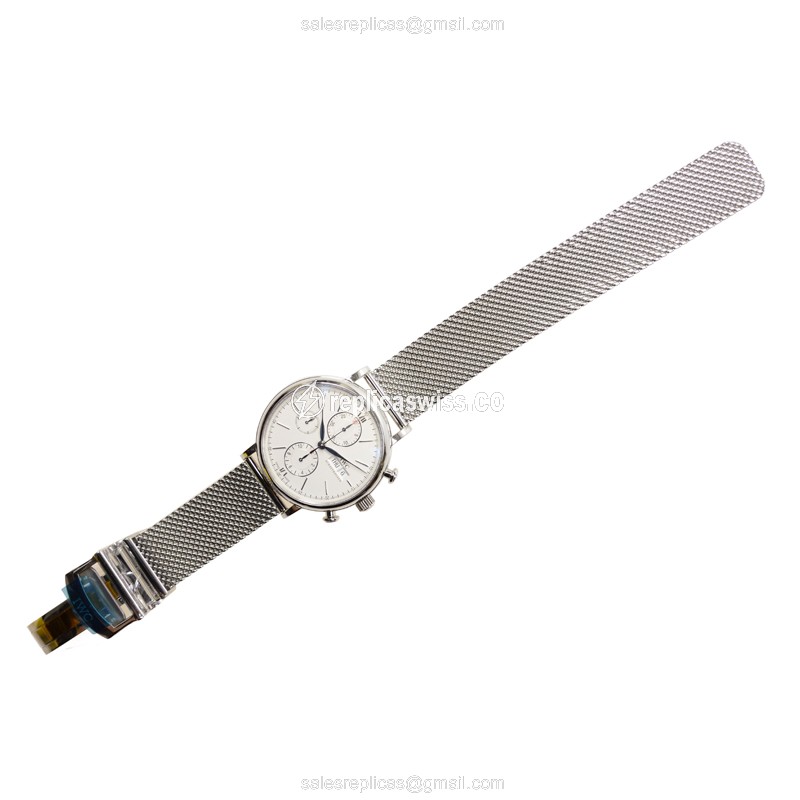 IWC PORTOFINO Automatic - Stainless Steel - White Dial - Silver Clasp - Sapphire Crystal - View 2