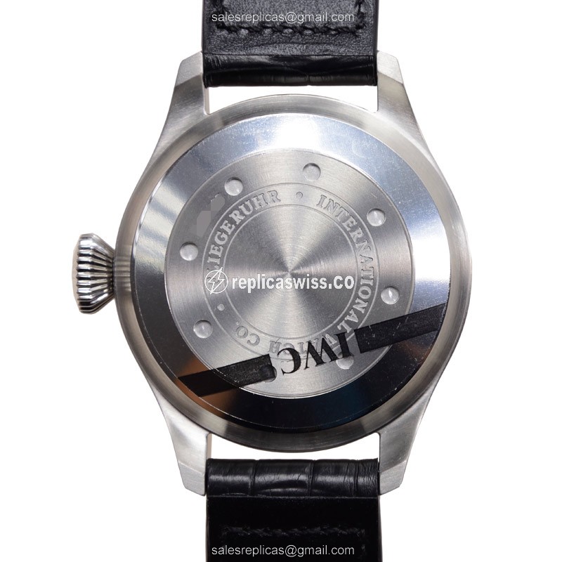 IWC PILOTS Replica - Automatic - Stainless Steel - Black Dial - Alligator Black Clasp - View 3