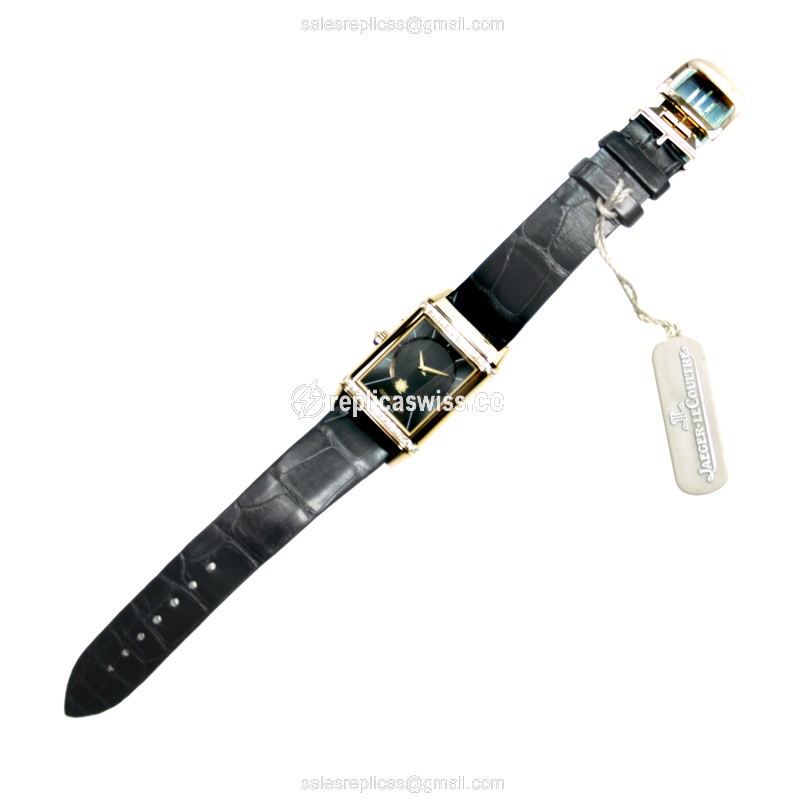 Jaeger-Lecoultre Q2692424 REVERSO - Manual - 18kt Rose Gold - Diamonds - Dark Grey Dial - Black Alligator Strap - View 2