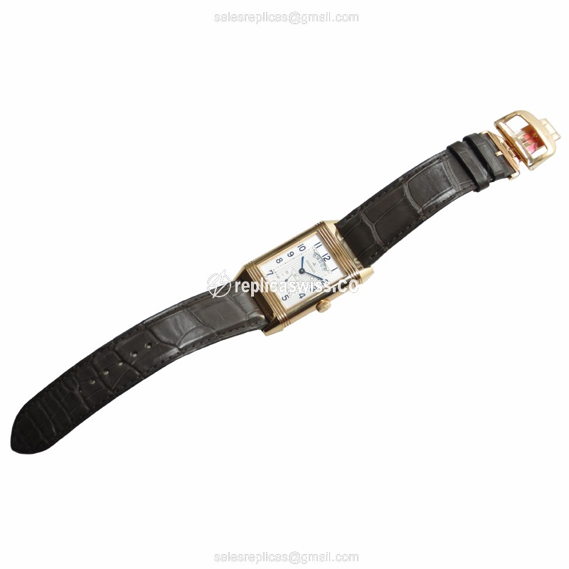 Jaeger-Lecoultre Q3742421 REVERSO - 18kt Rose Gold - Manual - White Dial - Black Alligator Strap - View 2
