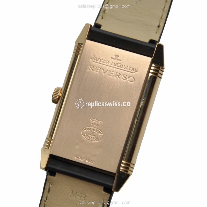 Jaeger-Lecoultre Q3742421 REVERSO - 18kt Rose Gold - Manual - White Dial - Black Alligator Strap - View 4