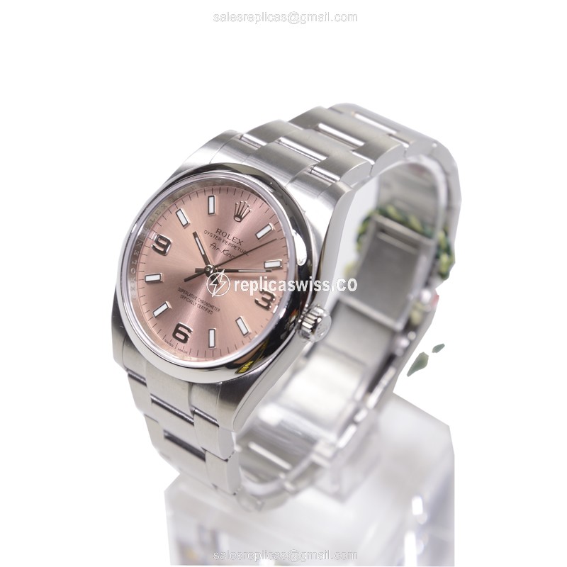 Rolex 114200PKAR369 Replica - Auto - Pink Dial - Steel Case - Silver Strap - View 3